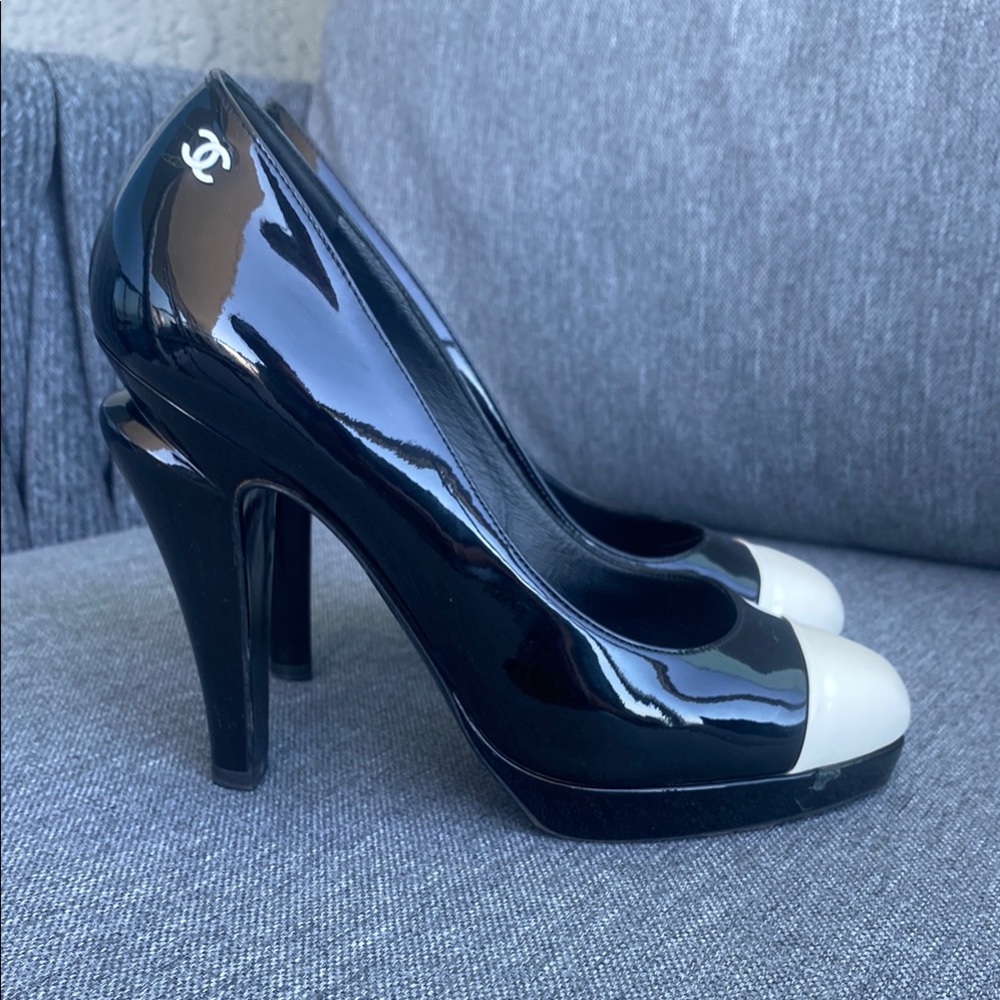 Chanel Designer Black and White Women's High Heels Platform Heels Shoes